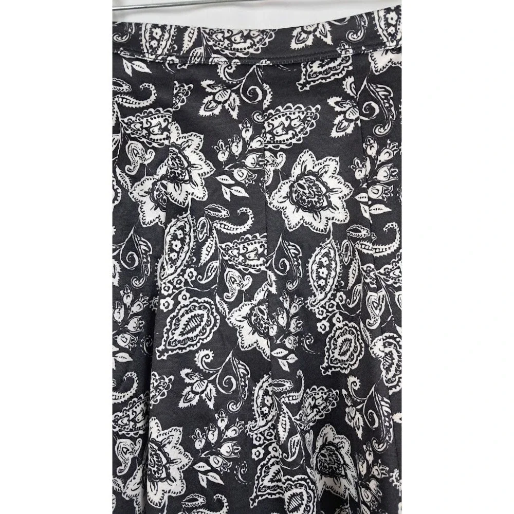ABERCROMBIE & FITCH M Mini Skater Skirt‎ Flared Black White Paisley Whimsigoth